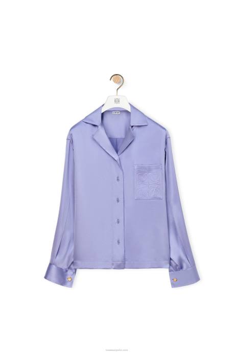 Loewe mujer blusa de pijama en seda LP64880 lila