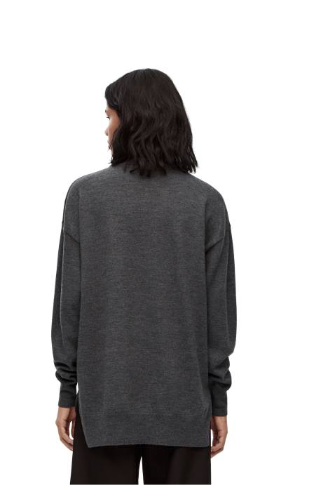 Loewe mujer Jersey de lana con bolsillo con anagrama LP64991 gris oscuro