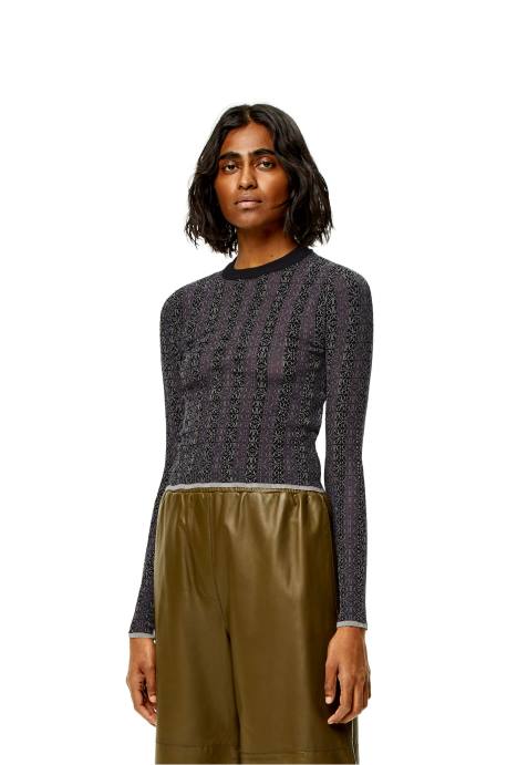 Loewe mujer Jersey devore de viscosa con anagrama LP641016 negro
