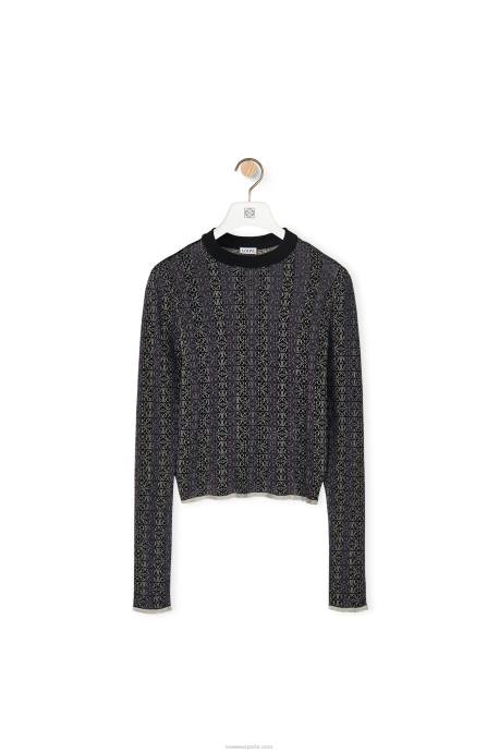 Loewe mujer Jersey devore de viscosa con anagrama LP641016 negro