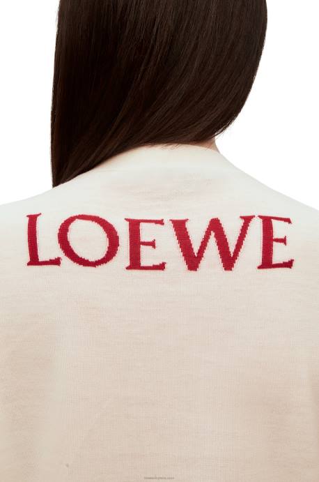 Loewe mujer cárdigan calcifer de lana LP641024 crudo