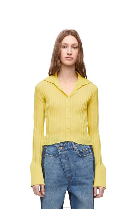 Loewe mujer cárdigan de viscosa LP64849 amarillo acido