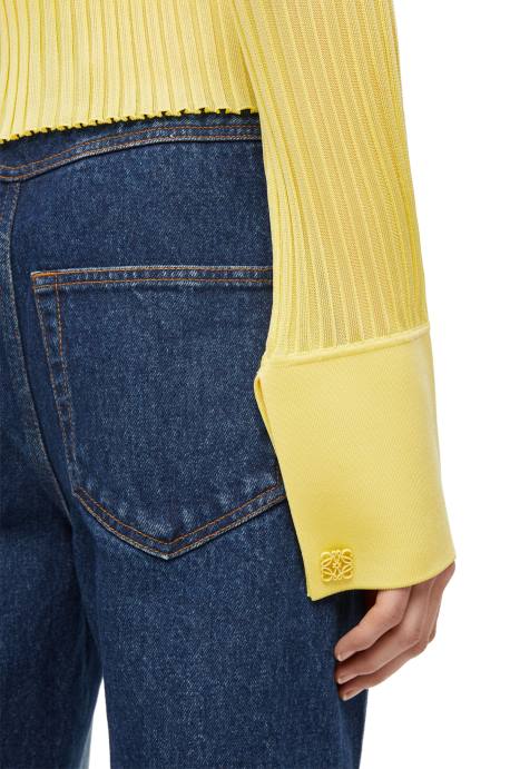 Loewe mujer cárdigan de viscosa LP64849 amarillo acido
