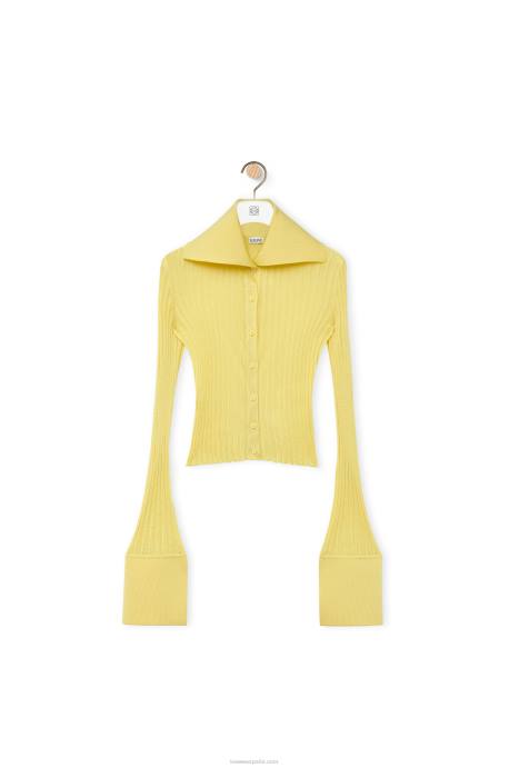 Loewe mujer cárdigan de viscosa LP64849 amarillo acido