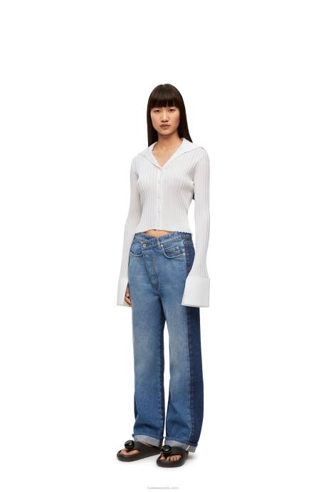 Loewe mujer cárdigan de viscosa LP64850 blanco