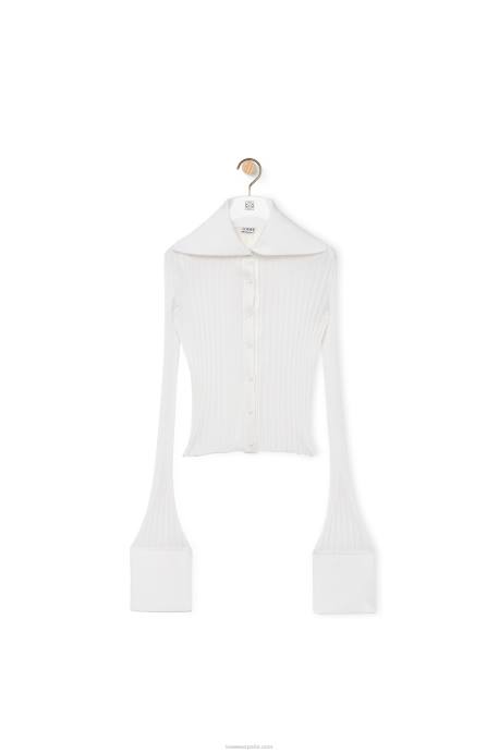 Loewe mujer cárdigan de viscosa LP64850 blanco