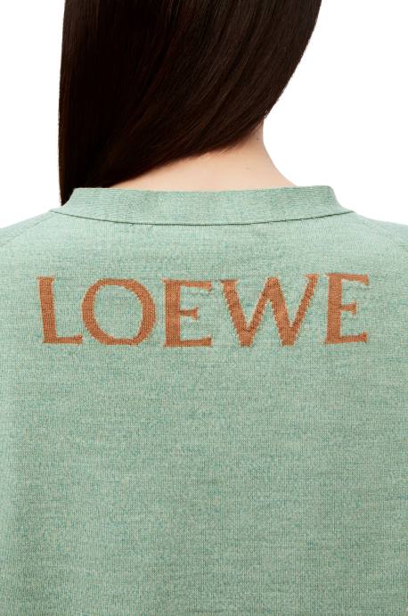 Loewe mujer cárdigan heen de lana LP641027 verde anís