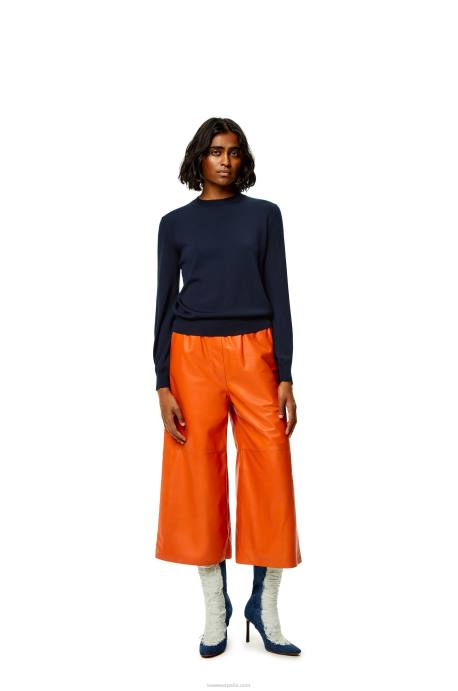 Loewe mujer jersey con anagrama de cachemir LP641014 Azul marino