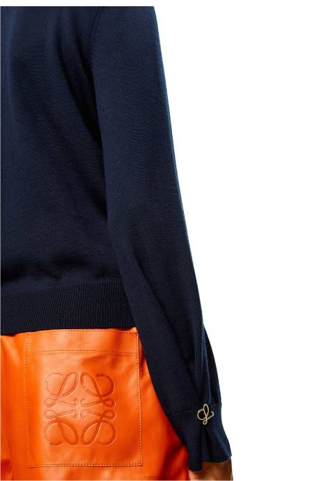 Loewe mujer jersey con anagrama de cachemir LP641014 Azul marino