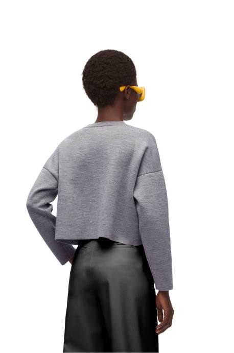 Loewe mujer jersey con anagrama de lana LP641005 gris claro