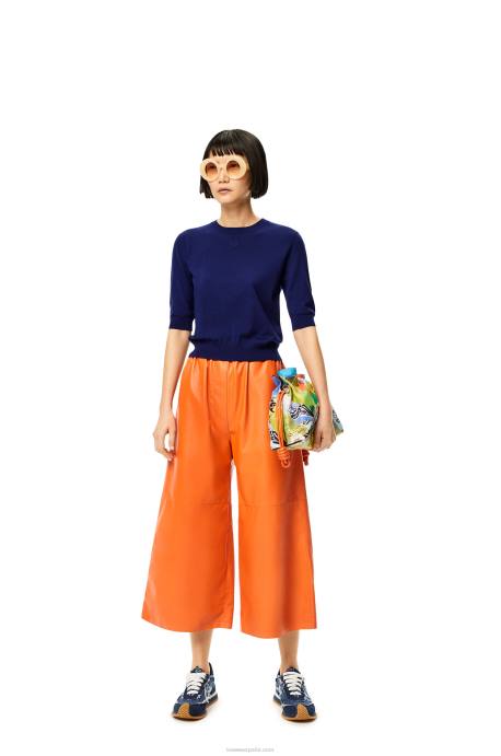 Loewe mujer jersey con anagrama de lana LP641012 Azul marino