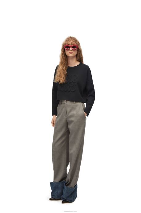 Loewe mujer jersey con anagrama de lana LP641021 negro