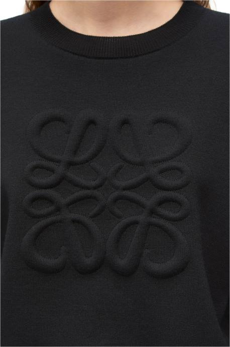 Loewe mujer jersey con anagrama de lana LP641021 negro