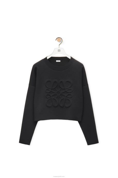 Loewe mujer jersey con anagrama de lana LP641021 negro