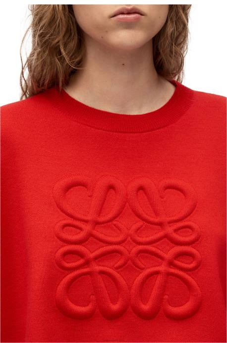 Loewe mujer jersey con anagrama de lana LP641022 rojo