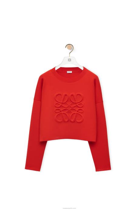 Loewe mujer jersey con anagrama de lana LP641022 rojo