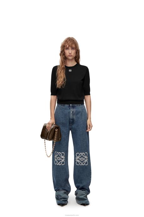 Loewe mujer jersey con anagrama de lana LP64970 negro