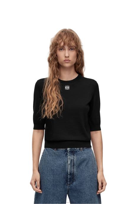 Loewe mujer jersey con anagrama de lana LP64970 negro