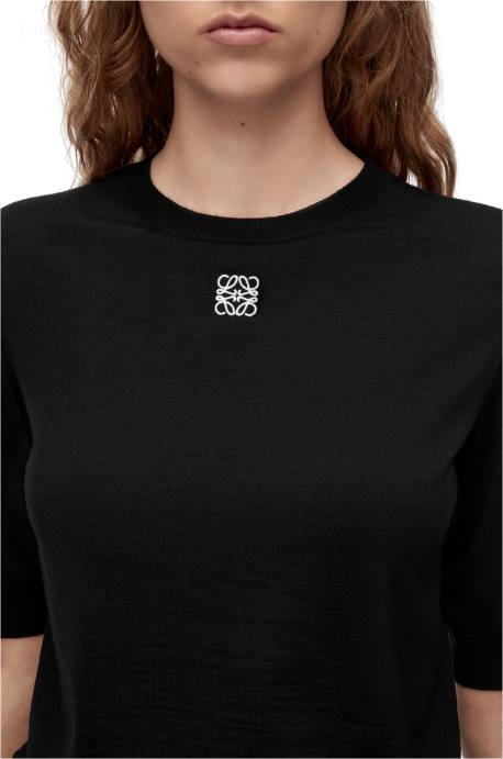 Loewe mujer jersey con anagrama de lana LP64970 negro