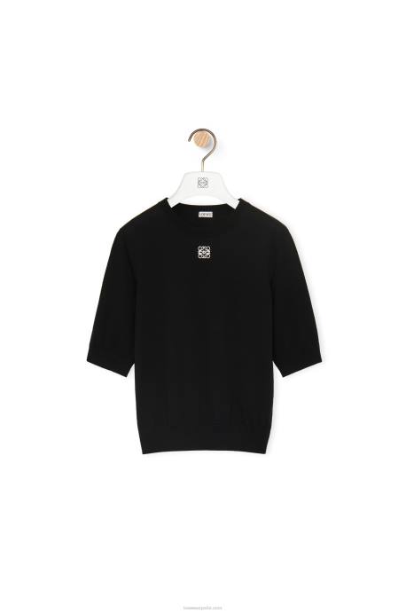Loewe mujer jersey con anagrama de lana LP64970 negro