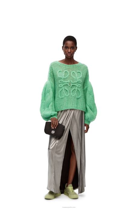 Loewe mujer jersey con anagrama de mohair LP64966 agua verde
