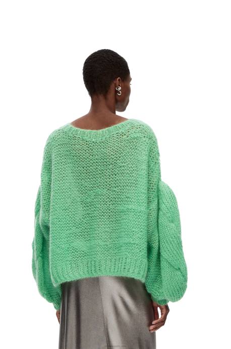 Loewe mujer jersey con anagrama de mohair LP64966 agua verde
