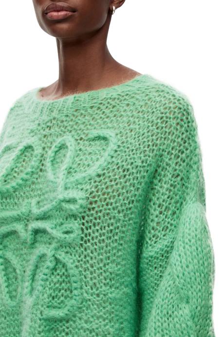 Loewe mujer jersey con anagrama de mohair LP64966 agua verde