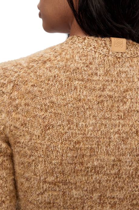 Loewe mujer jersey corto de lana LP64982 mezcla beige