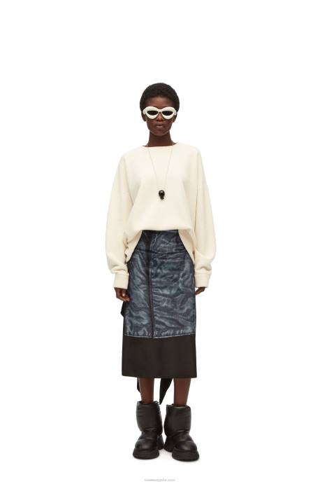 Loewe mujer jersey de cachemir LP641011 blanco suave