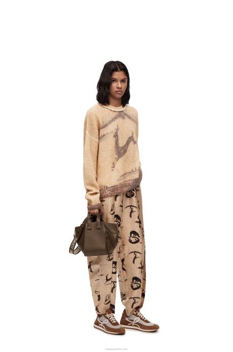 Loewe mujer jersey de ciervo en mezcla de mohair y lana LP64998 crudo