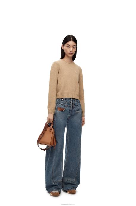 Loewe mujer jersey de lana LP64980 camello