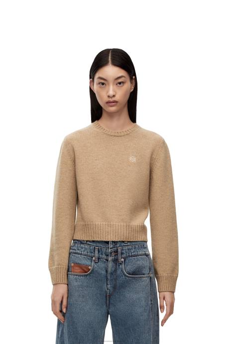 Loewe mujer jersey de lana LP64980 camello