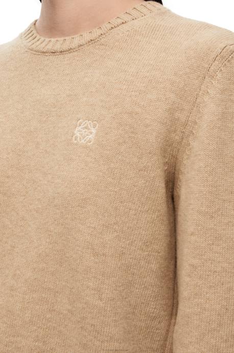 Loewe mujer jersey de lana LP64980 camello