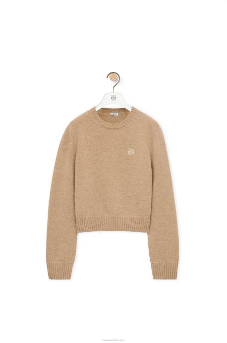 Loewe mujer jersey de lana LP64980 camello
