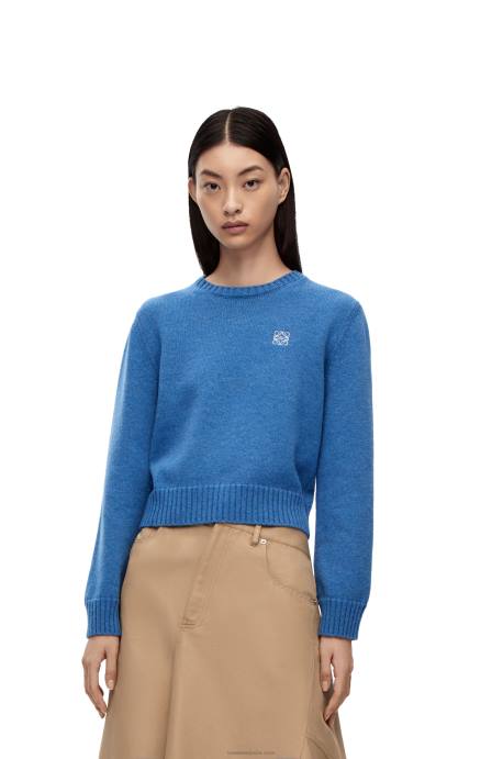 Loewe mujer jersey de lana LP64981 mezclilla azul