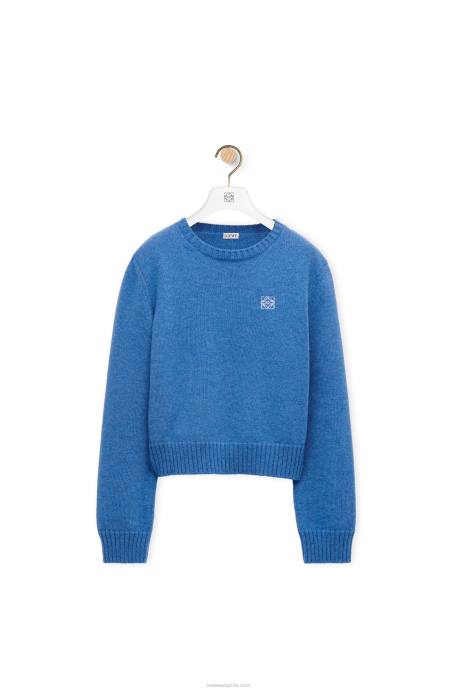 Loewe mujer jersey de lana LP64981 mezclilla azul