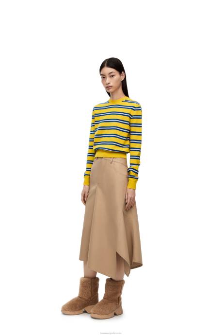 Loewe mujer jersey de lana a rayas LP64989 amarillo/azul índigo