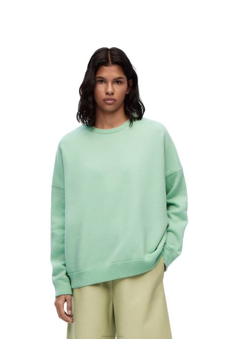 Loewe mujer jersey oversize de cachemir con cuello redondo LP641001 verde matcha