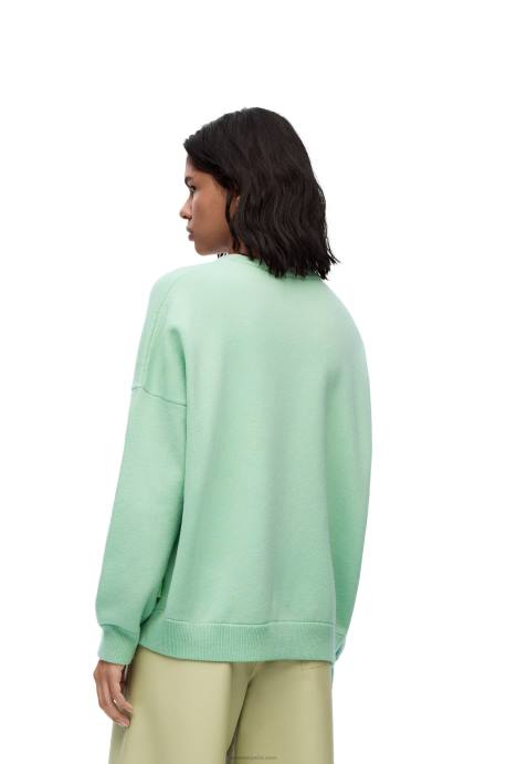 Loewe mujer jersey oversize de cachemir con cuello redondo LP641001 verde matcha