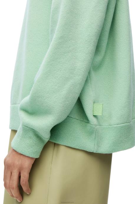 Loewe mujer jersey oversize de cachemir con cuello redondo LP641001 verde matcha