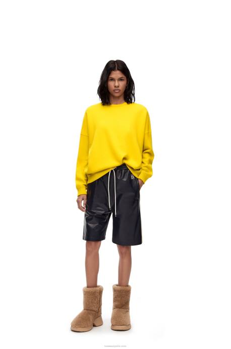 Loewe mujer jersey oversize de cachemir con cuello redondo LP641002 limon amarillo