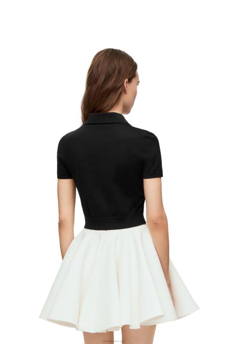 Loewe mujer jersey tipo polo de seda LP64956 negro