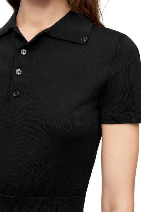 Loewe mujer jersey tipo polo de seda LP64956 negro