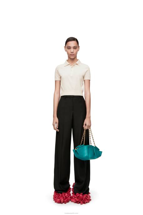 Loewe mujer jersey tipo polo de seda LP64963 blanco