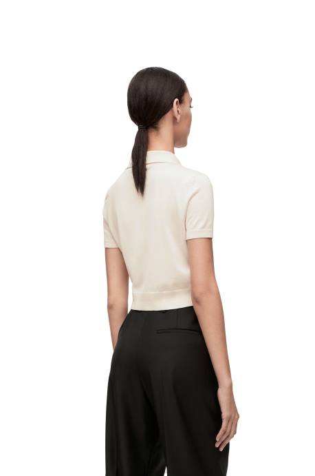 Loewe mujer jersey tipo polo de seda LP64963 blanco