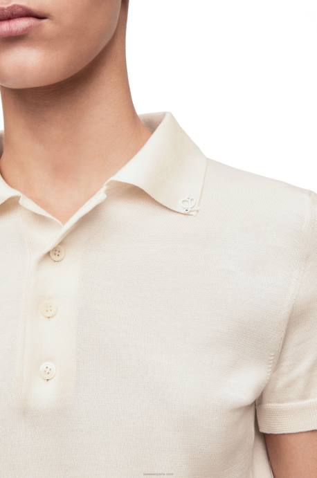 Loewe mujer jersey tipo polo de seda LP64963 blanco