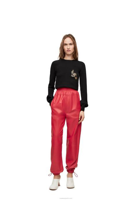 Loewe mujer suéter con encanto en lana LP64959 negro
