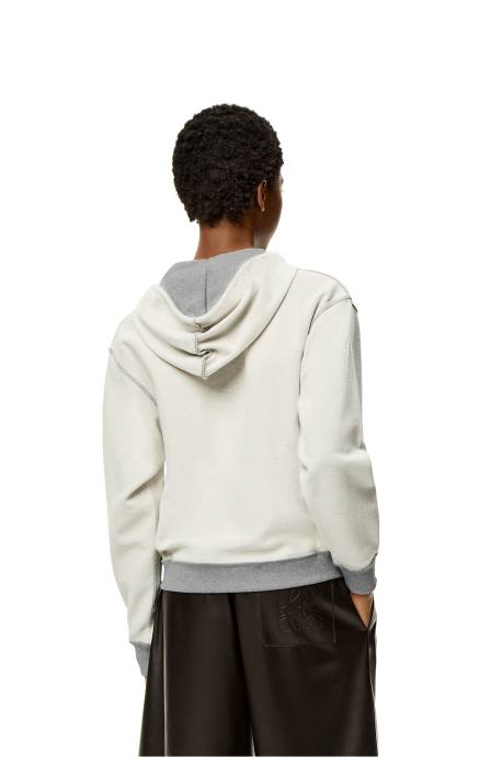 Loewe mujer Sudadera con capucha y corte estándar de algodón con anagrama LP64824 mezcla de grises