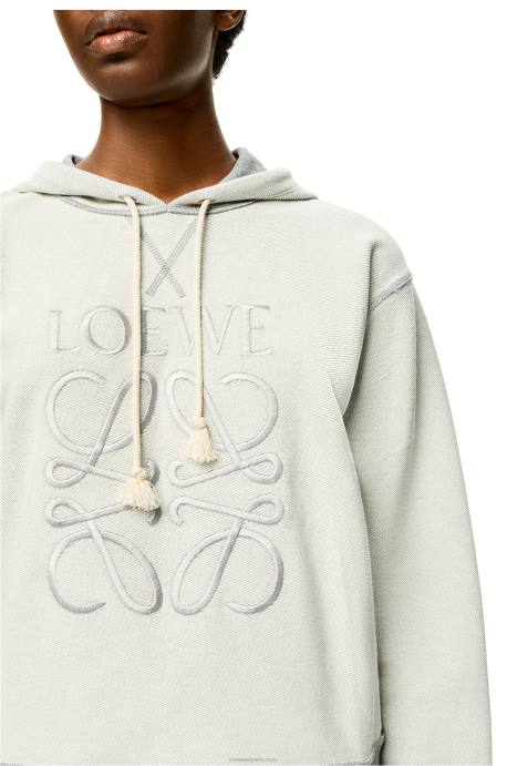 Loewe mujer Sudadera con capucha y corte estándar de algodón con anagrama LP64824 mezcla de grises