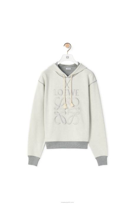 Loewe mujer Sudadera con capucha y corte estándar de algodón con anagrama LP64824 mezcla de grises
